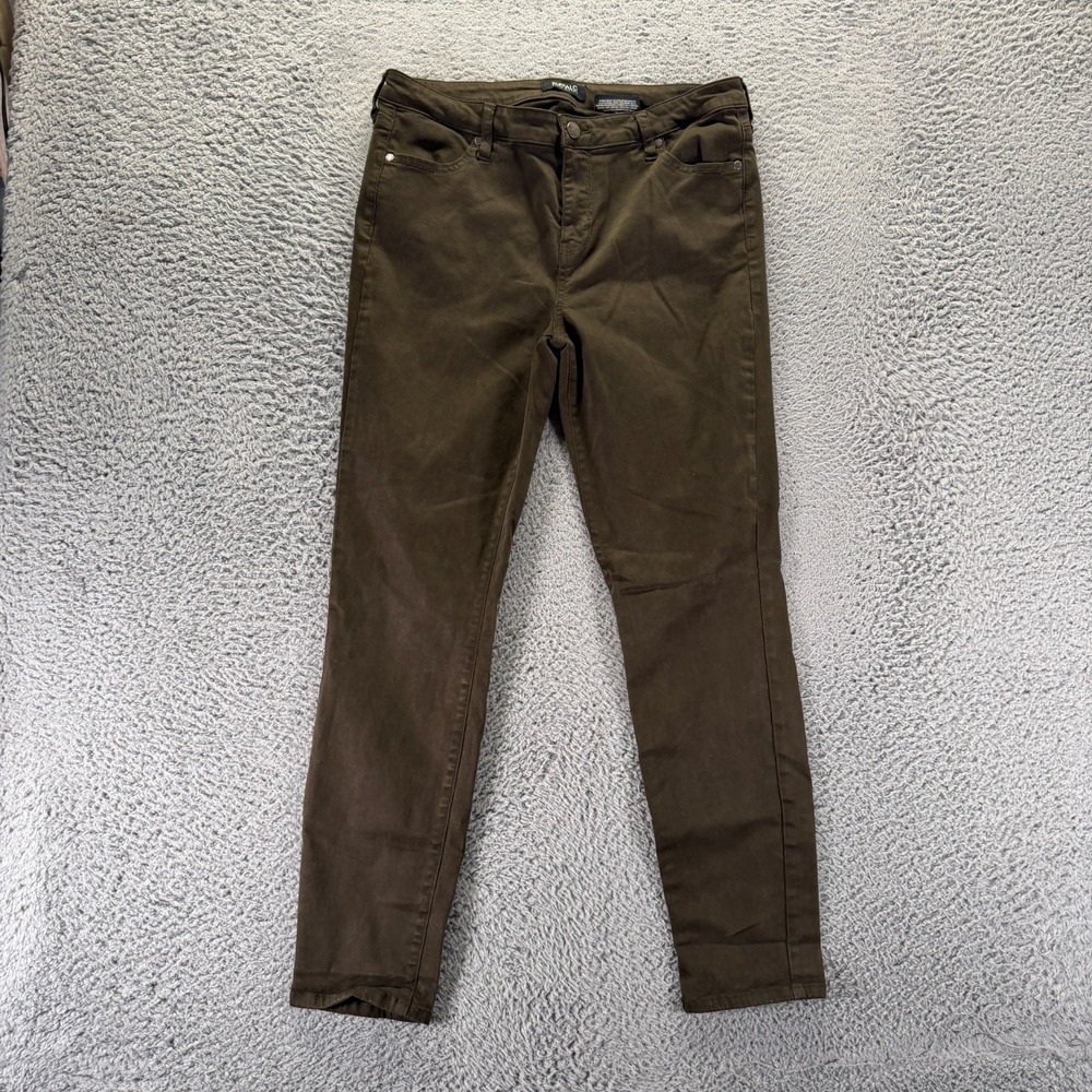 Buffalo David Bitton Vale Jeans Women's 12 Green Cotton Denim Skinny Stretch
